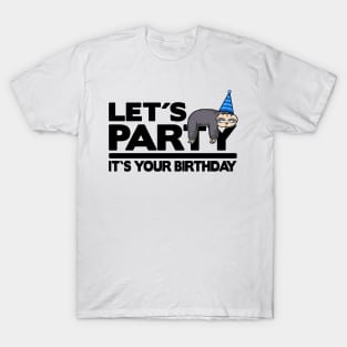 Funny Cute Sloth Birthday Bday Party Child Gift for Kids T-Shirt